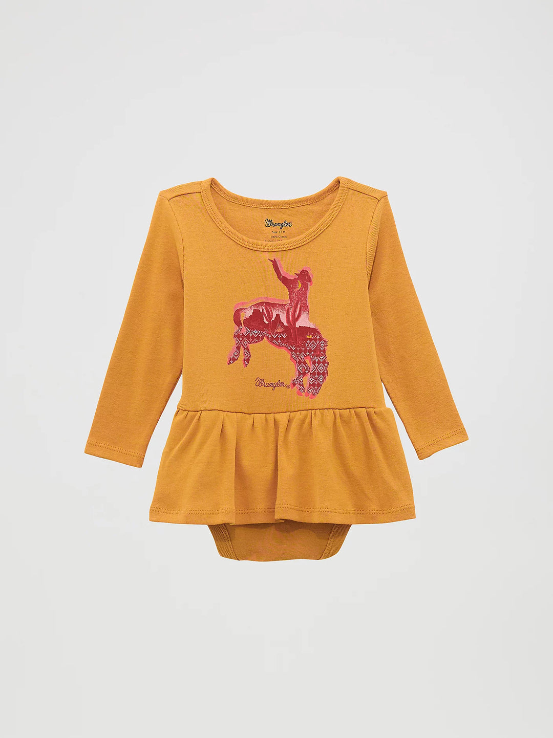 Baby Girl's Wrangler Horse Graphic Skirted Bodysuit - 112371930
