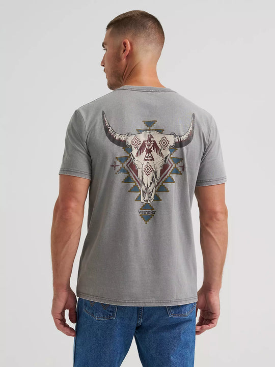 Men's Wrangler Steer Skull Back Graphic T-Shirt - 112372848