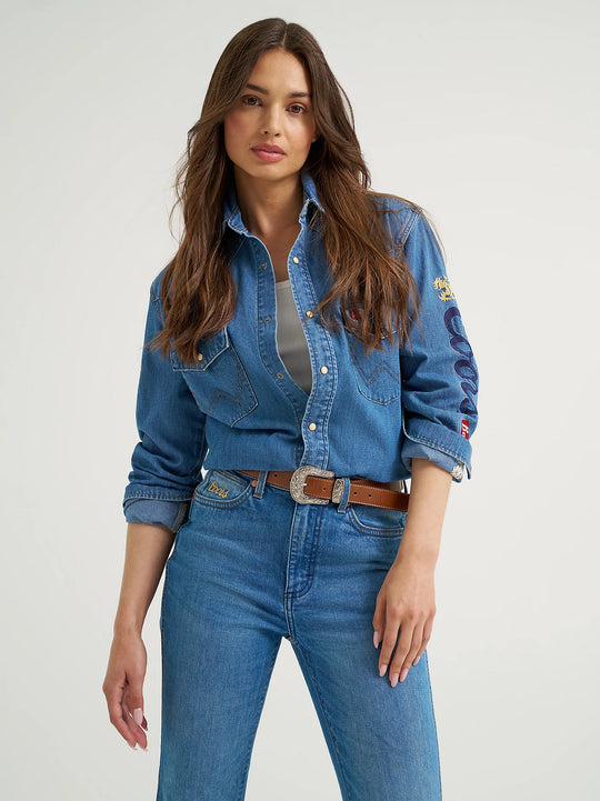 Men's Wrangler X Coors Banquet Denim Shirt - 112373829