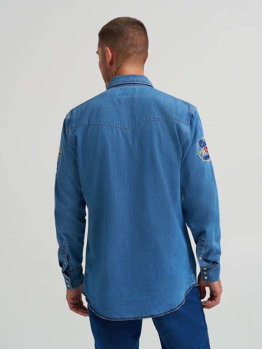 Men's Wrangler X Coors Banquet Denim Shirt - 112373829