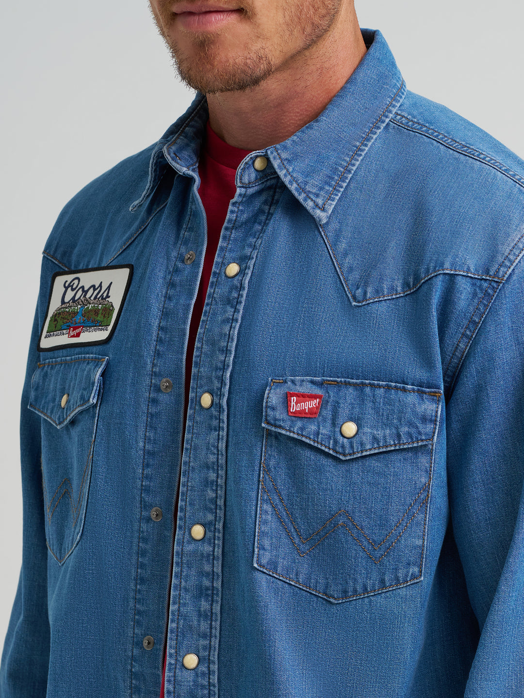 Men's Wrangler X Coors Banquet Denim Shirt - 112373829