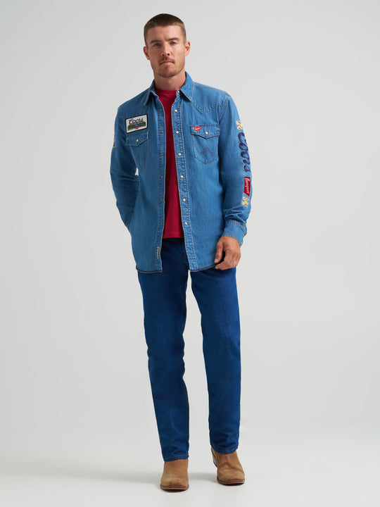 Men's Wrangler X Coors Banquet Denim Shirt - 112373829