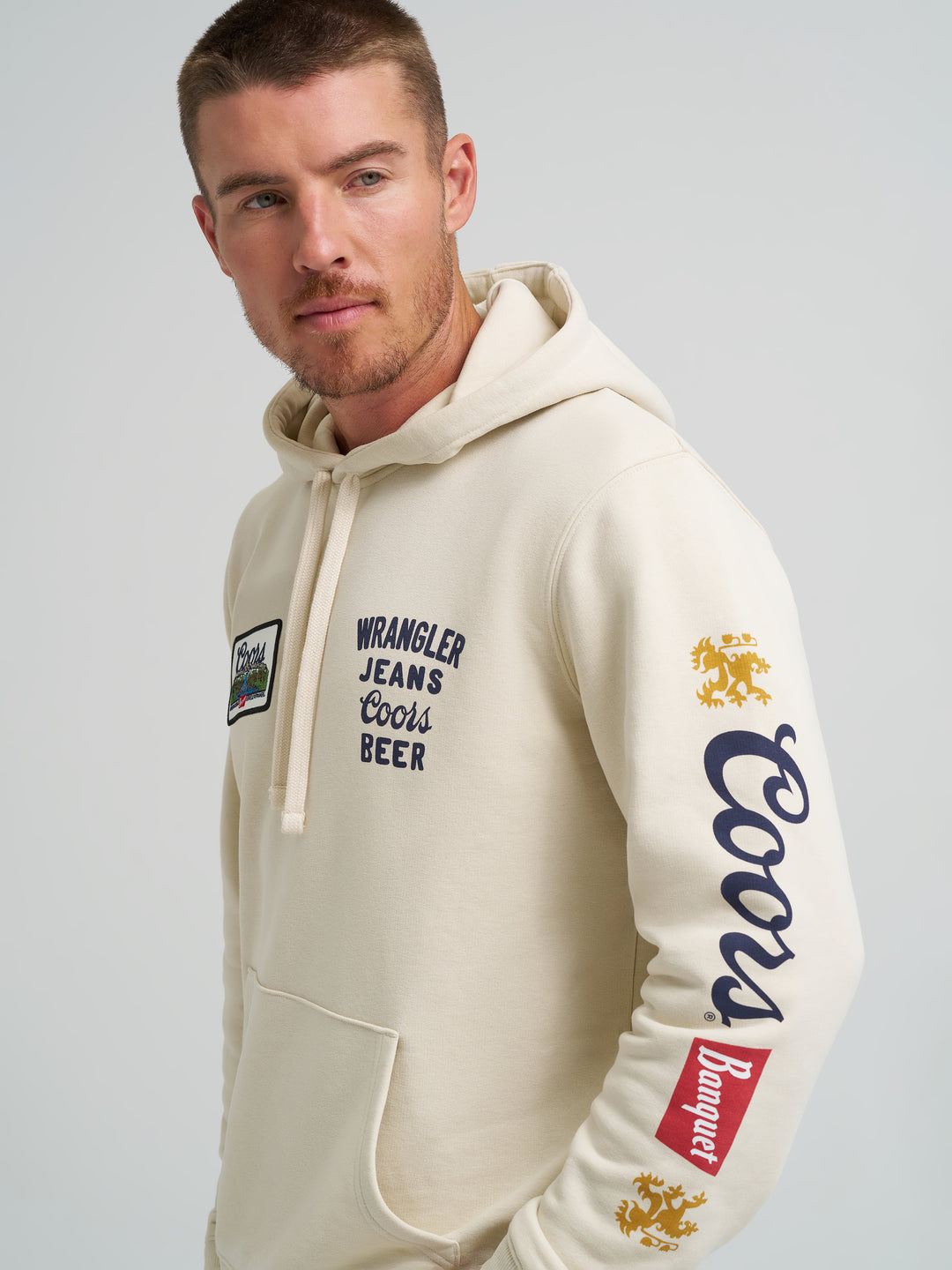 Wrangler X Coors Banquet Antique White Hoodie - 112373866