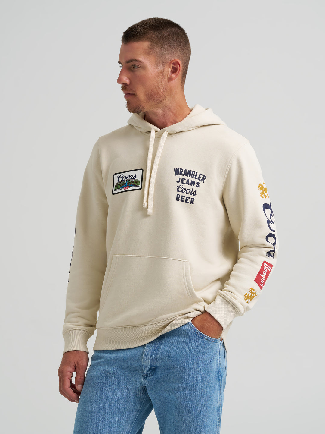 Wrangler X Coors Banquet Antique White Hoodie - 112373866