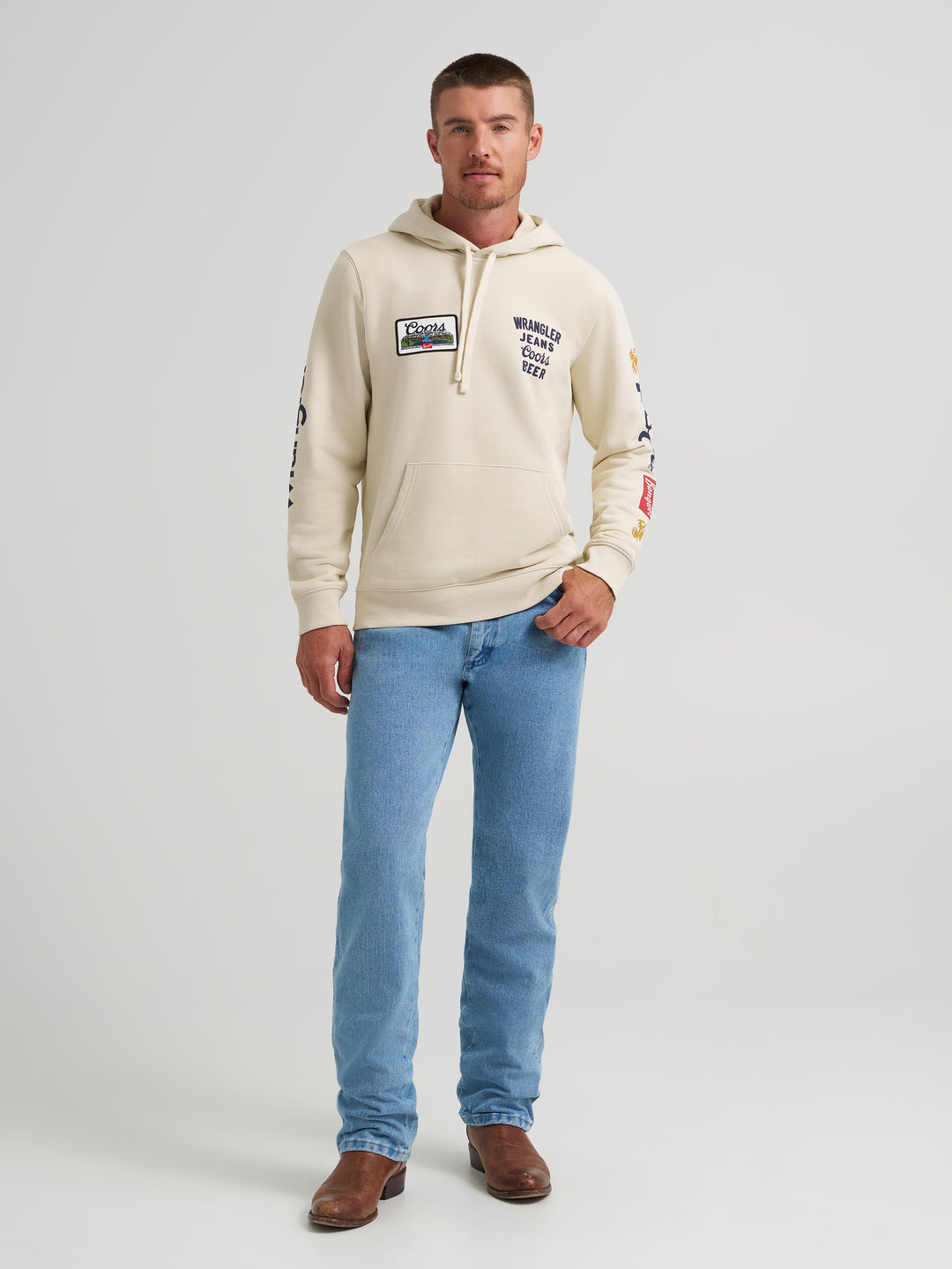 Wrangler X Coors Banquet Antique White Hoodie - 112373866