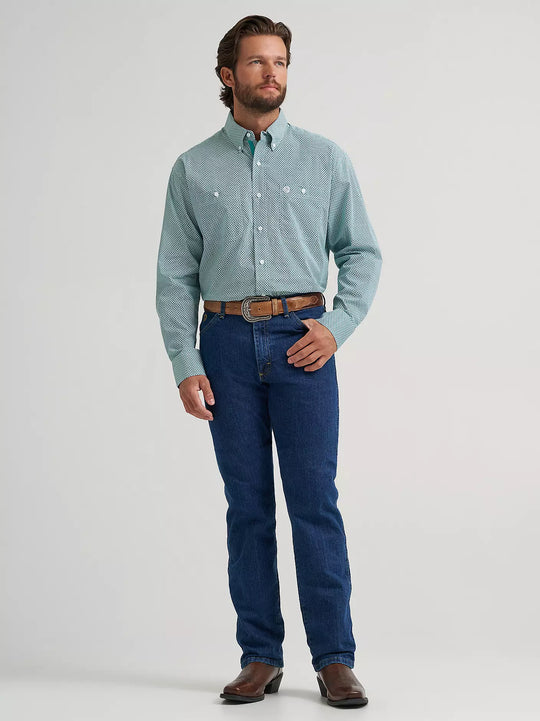 Men's Wrangler® George Strait™ Long Sleeve Button Down Two Pocket Shirt - 112374540
