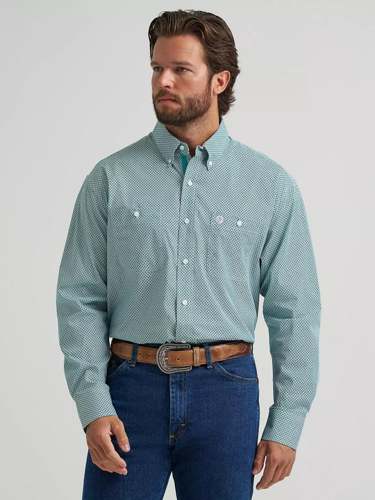 Men's Wrangler® George Strait™ Long Sleeve Button Down Two Pocket Shirt - 112374540