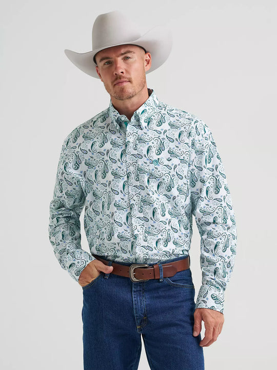 Men's Wrangler George Strait™ Long Sleeve Button Down One Pocket Shirt - 112374541