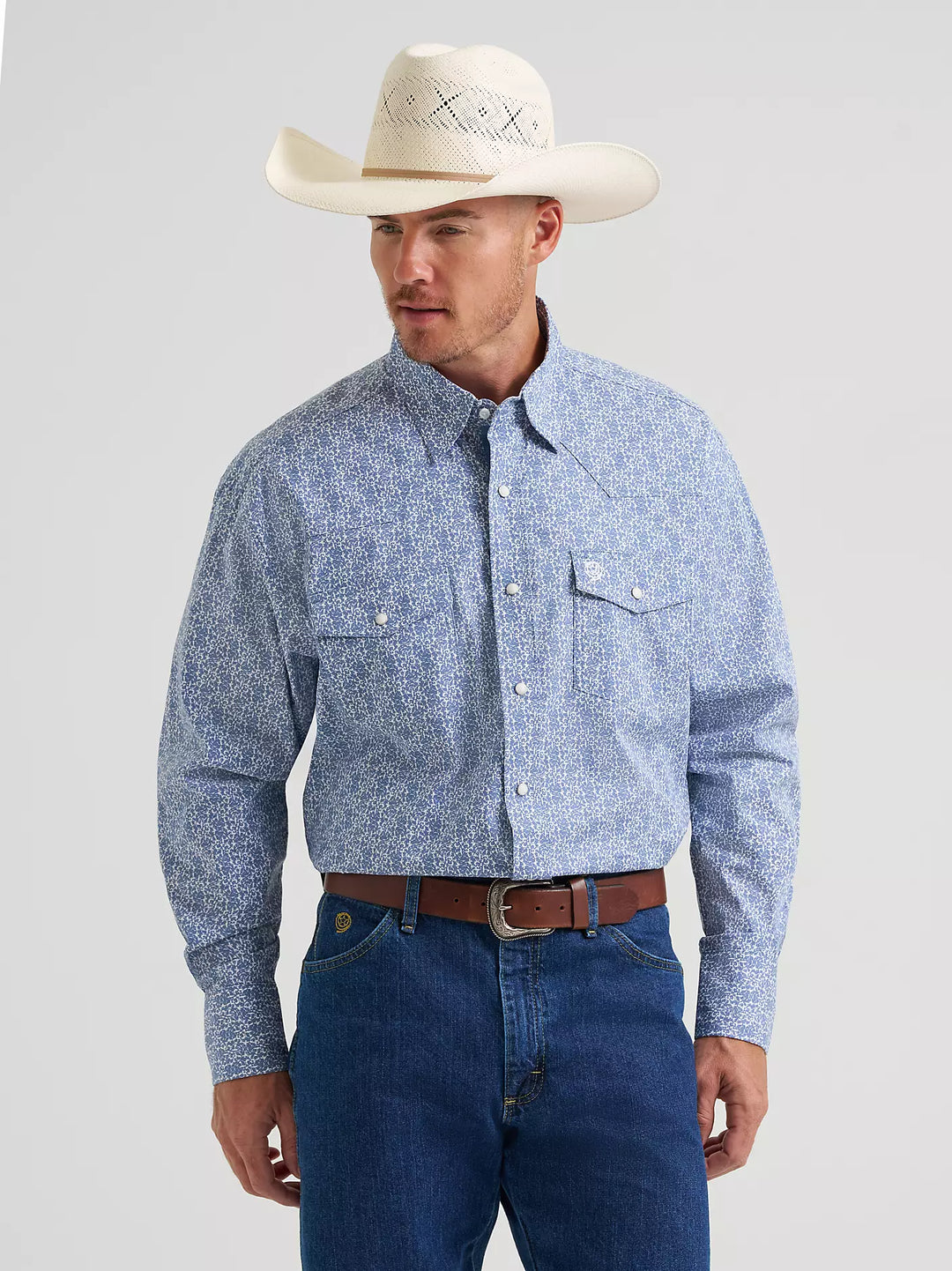 Men's Wrangler® George Strait™ Troubadour Long Sleeve Western Snap Shirt - 112374584