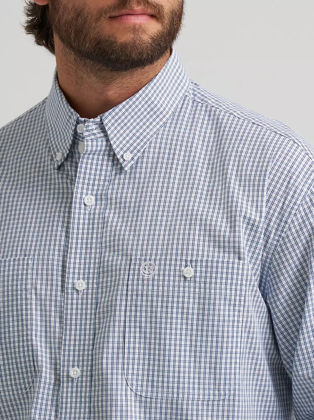 Men's Wrangler George Strait Long Sleeve Button Down Two Pocket Shirt - 112374605