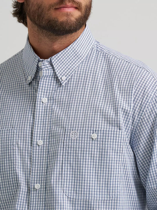 Men's Wrangler George Strait Long Sleeve Button Down Two Pocket Shirt - 112374605