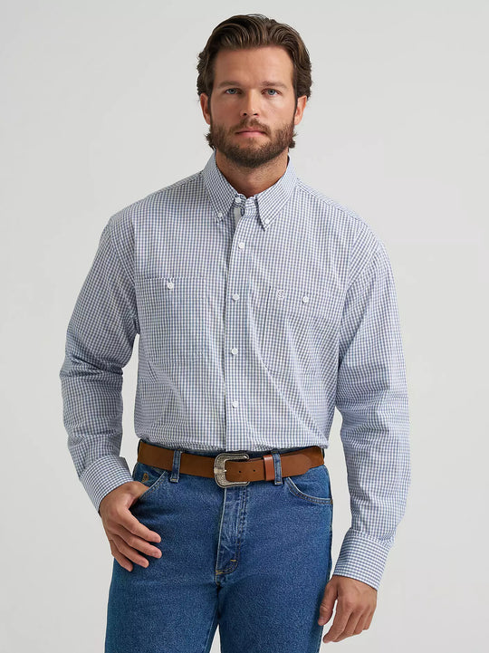 Men's Wrangler George Strait Long Sleeve Button Down Two Pocket Shirt - 112374605