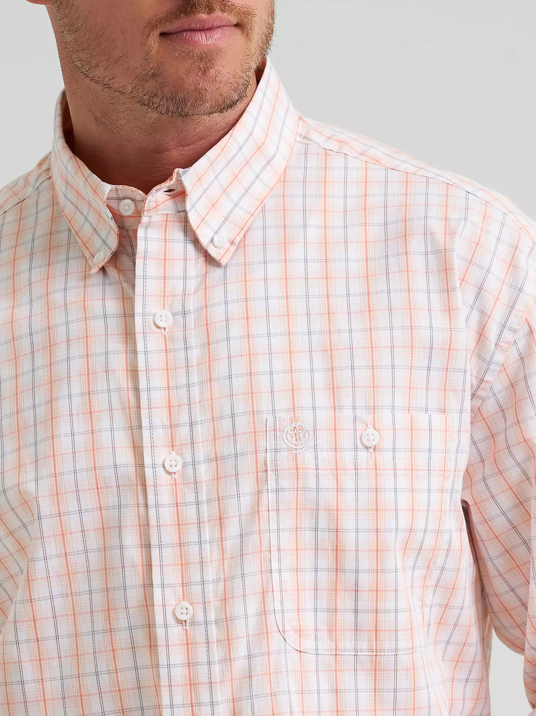 Wrangler George Strait Long Sleeve Button Down One Pocket Shirt - 112374610