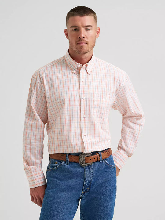 Wrangler George Strait Long Sleeve Button Down One Pocket Shirt - 112374610