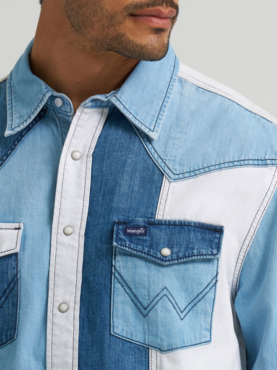Men's Wrangler Vintage-Inspired Brushpopper Western Snap - 112374802