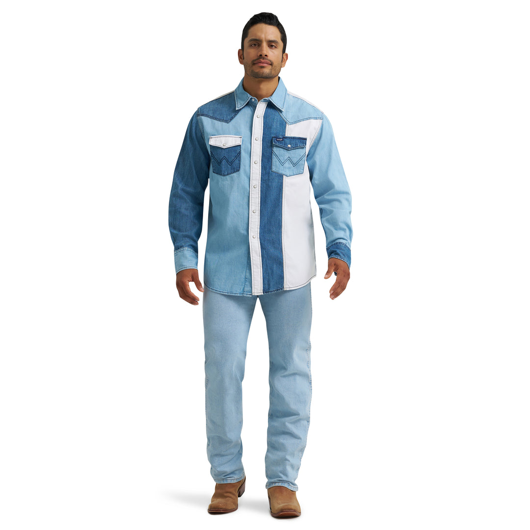 Men's Wrangler Vintage-Inspired Brushpopper Western Snap - 112374802