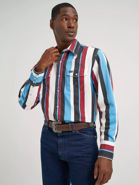 Men's Wrangler Vintage-Inspired Brushpopper Western Snap Workshirt - 112374804