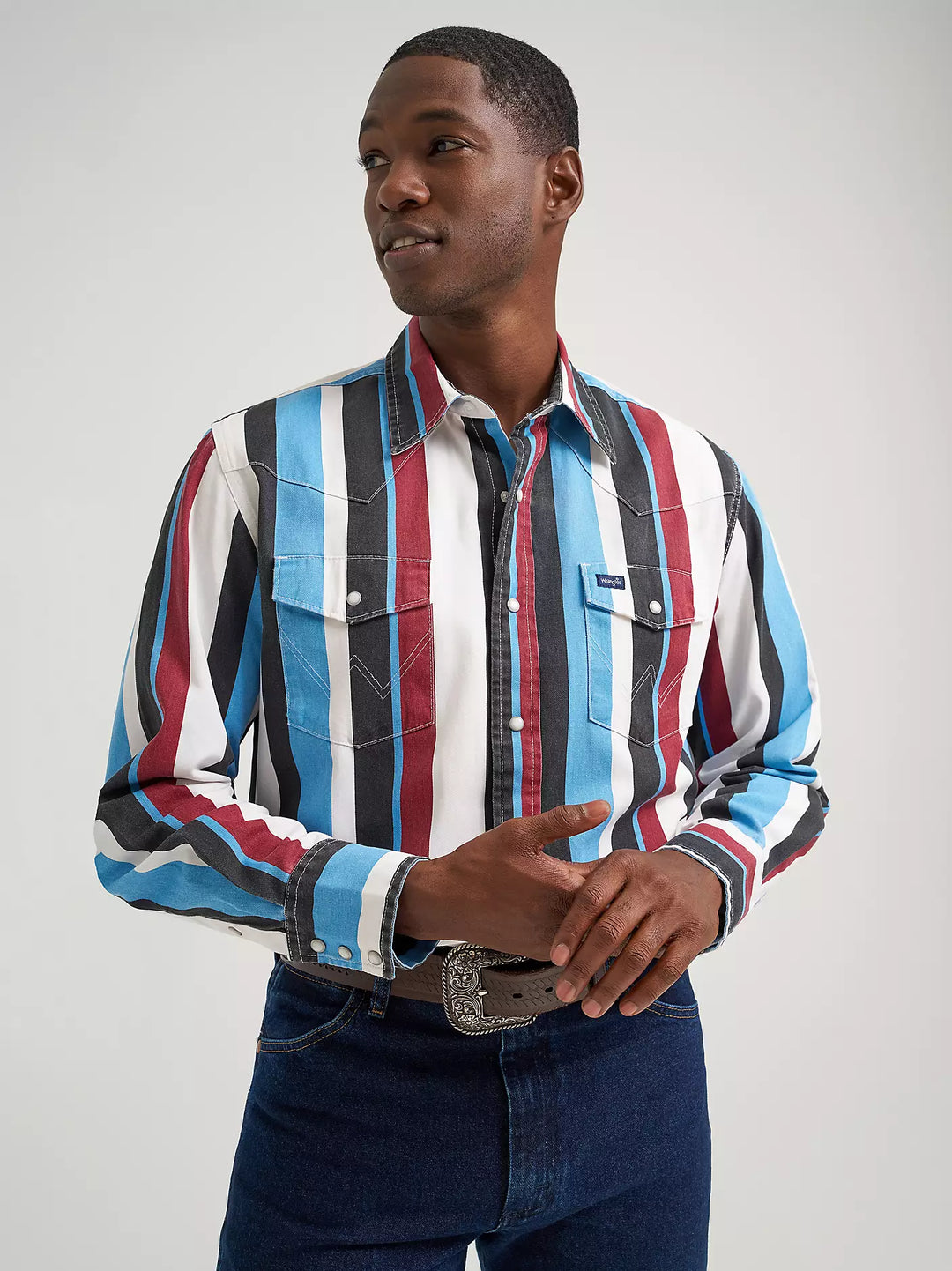 Men's Wrangler Vintage-Inspired Brushpopper Western Snap Workshirt - 112374804