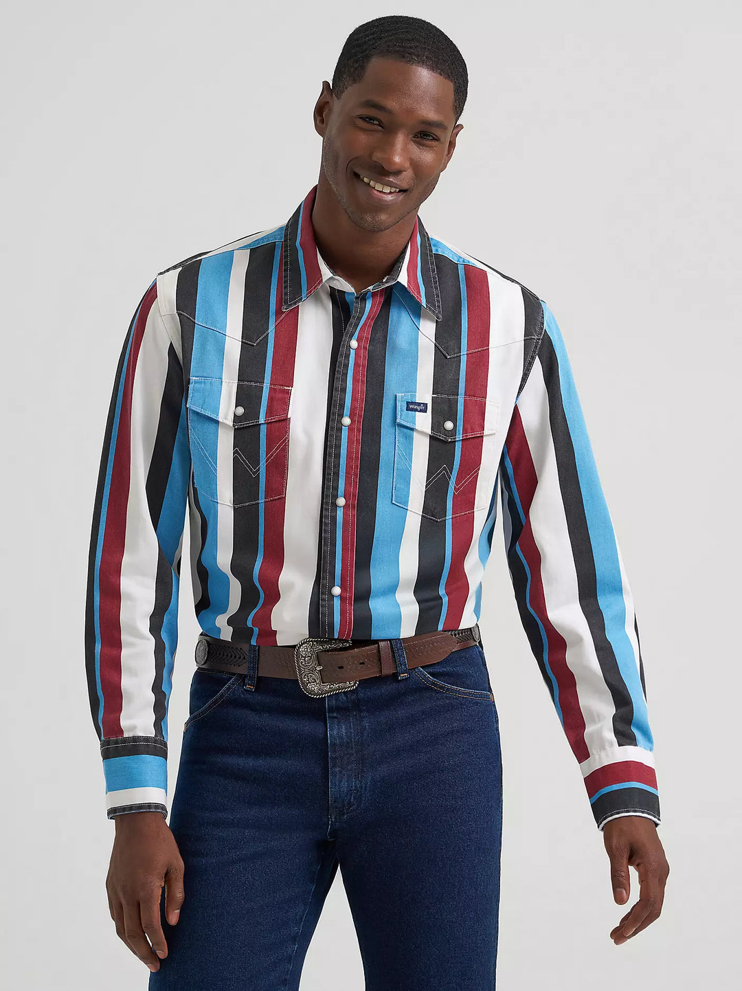Men's Wrangler Vintage-Inspired Brushpopper Western Snap Workshirt - 112374804