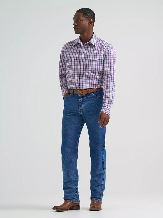 Men's Wrangler Wrinkle Resist Long Sleeve Western Snap Plaid Shirt - 112374877- FINAL SALE