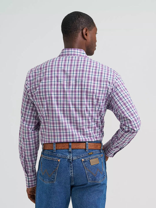 Men's Wrangler Wrinkle Resist Long Sleeve Western Snap Plaid Shirt - 112374877- FINAL SALE