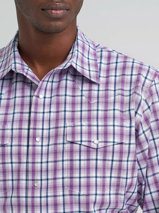 Men's Wrangler Wrinkle Resist Long Sleeve Western Snap Plaid Shirt - 112374877- FINAL SALE