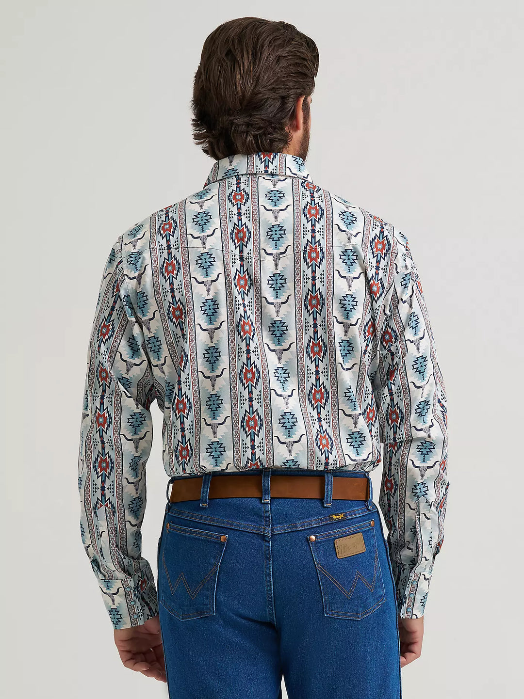 Men's Wrangler Checotah® Long Sleeve Western Snap Printed Shirt - 112374908