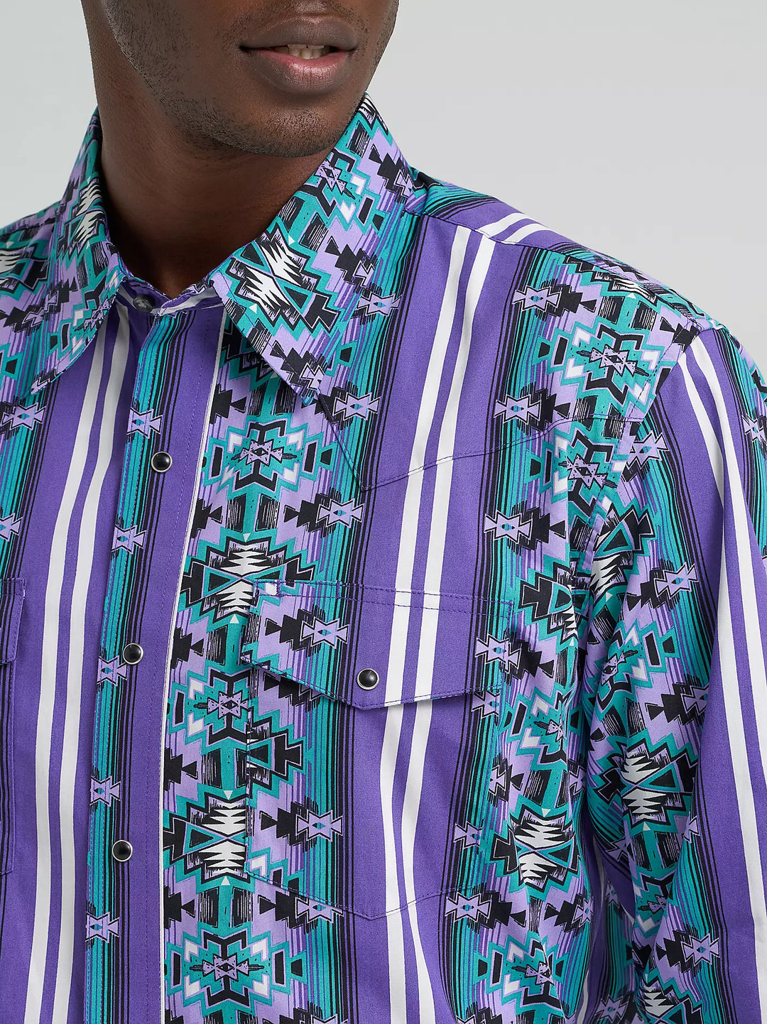 Men's Wrangler Checotah® Long Sleeve Western Snap Printed Shirt - 112374916