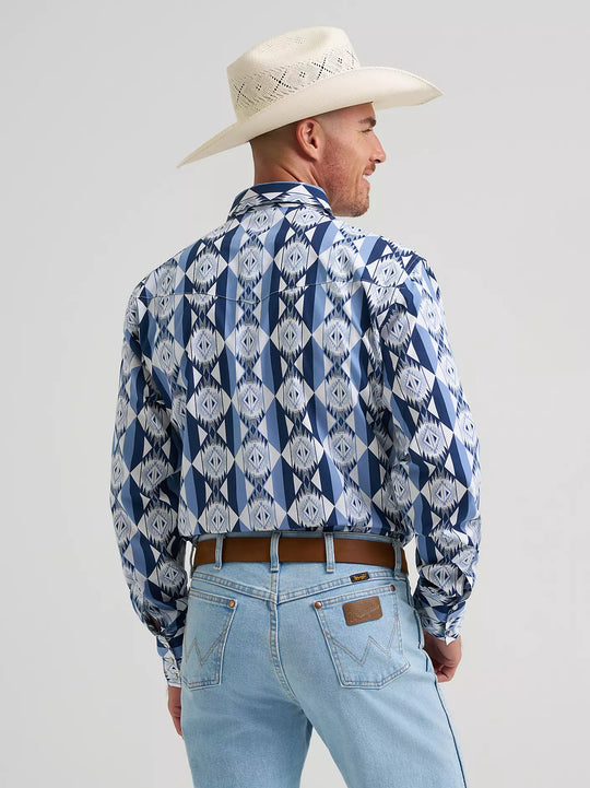 Men's Wrangler Checotah® Long Sleeve Western Snap Printed Shirt - 112374917