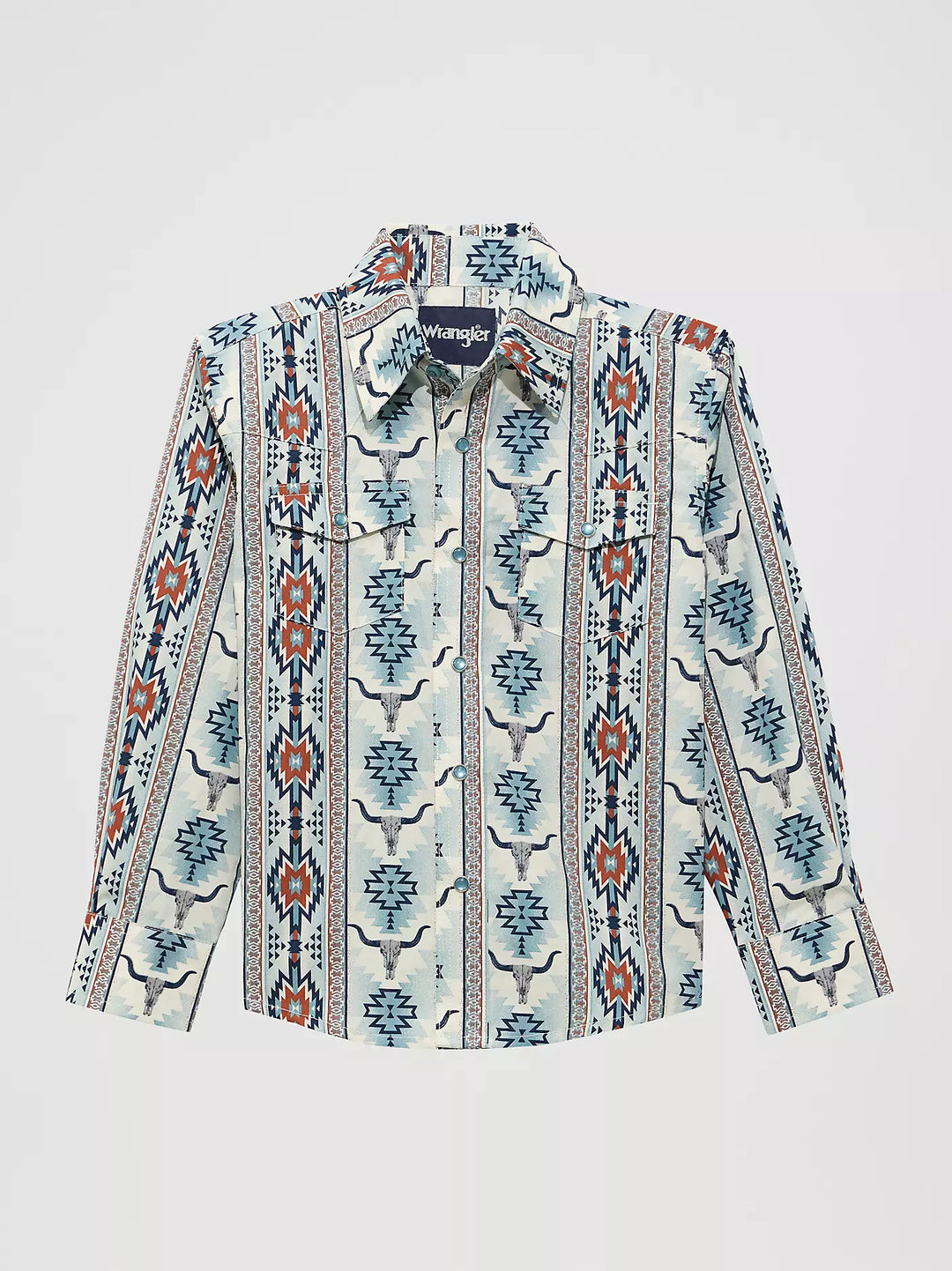 Boy's Wrangler Checotah Long Sleeve Western Snap Shirt - 112374918