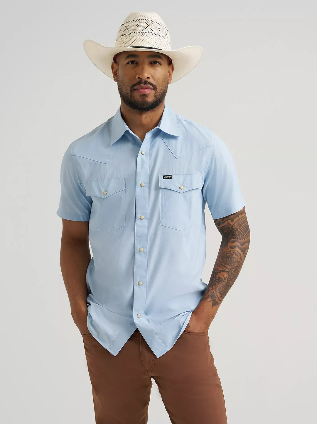 Men's Wrangler All Terrain Gear Drover Short Sleeve Utility Shirt - 112375152
