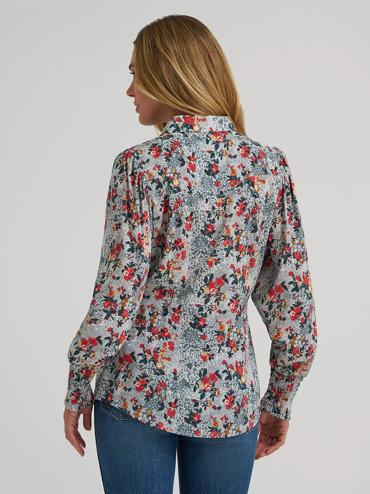 Ladies Wrangler Western Snap Slim Blouse - 112375332