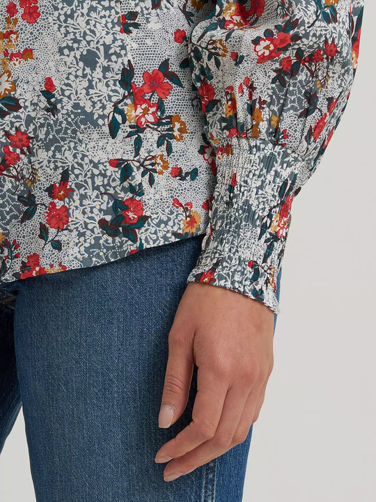 Ladies Wrangler Western Snap Slim Blouse - 112375332