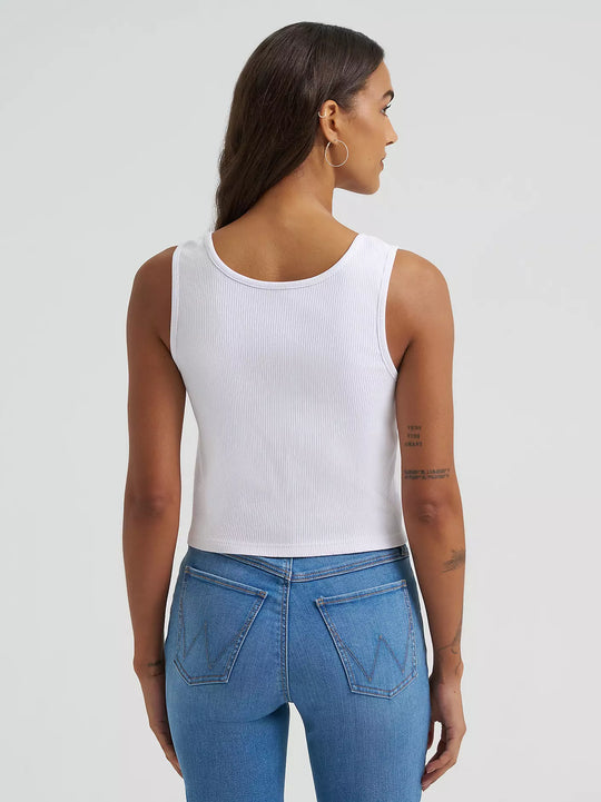 Ladies Wrangler Cherry Boots Graphic Ribbed Tank - 112375858