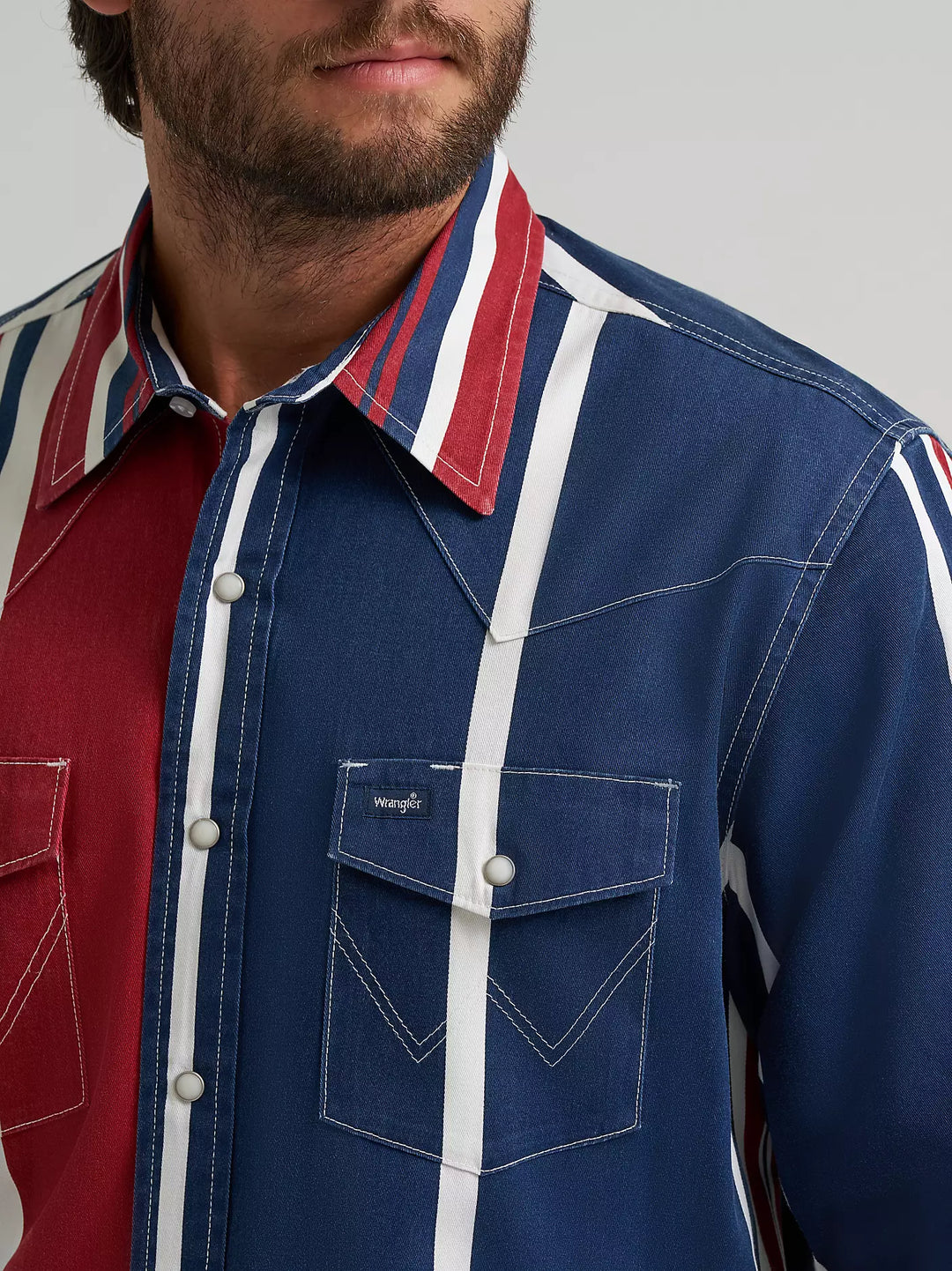 Men's Wrangler Vintage-Inspired Brushpopper Western Snap Workshirt - 112375916