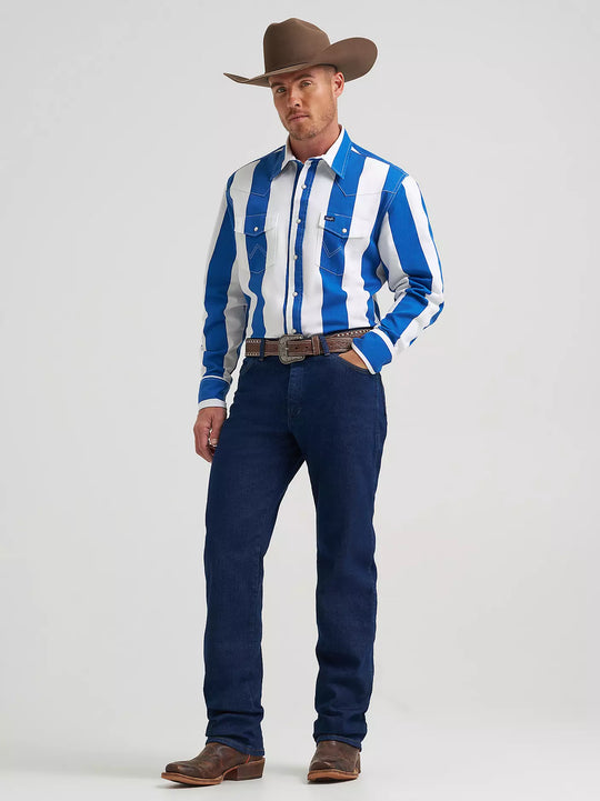 Men's Wrangler Vintage-Inspired Brushpopper Western Snap - 112375917