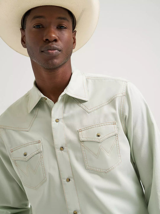 Men's Wrangler Retro® Premium Western Snap Solid Shirt - 112378802