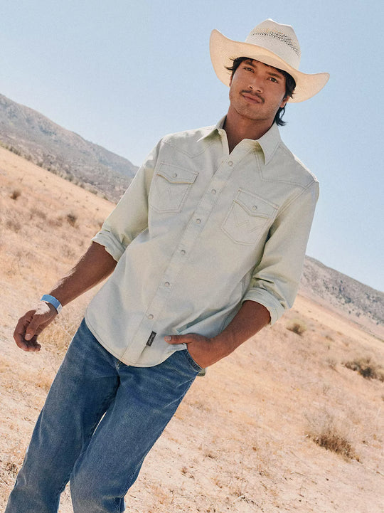 Men's Wrangler Retro® Premium Western Snap Solid Shirt - 112378802