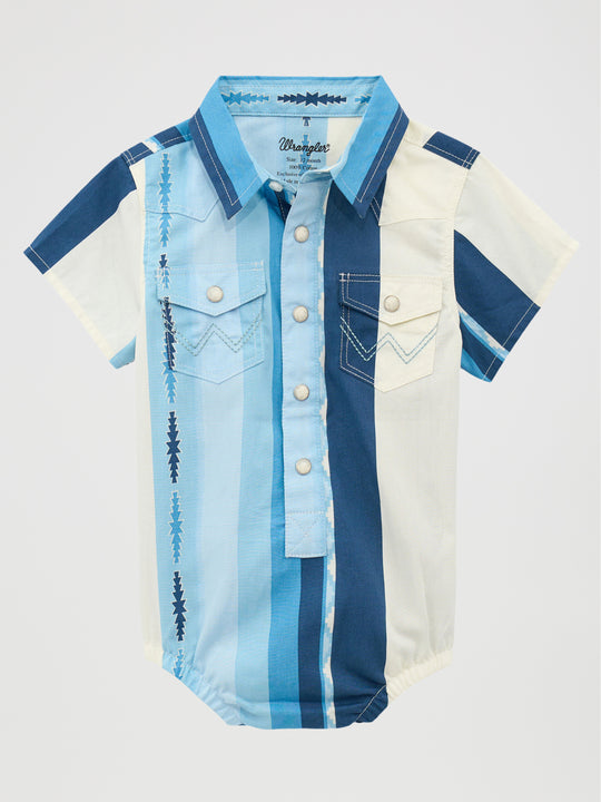 Boys Wrangler Blue Striped Onesie - 112378895