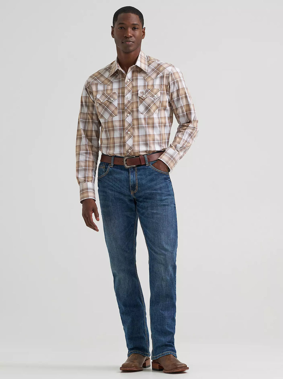 Men's Wrangler Retro® Long Sleeve Sawtooth Snap Pocket Western Shirt - 112378927