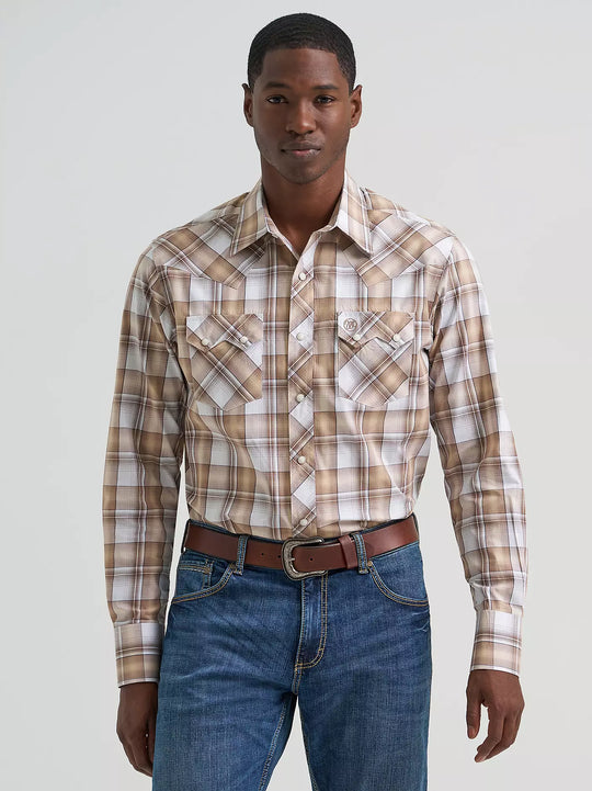 Men's Wrangler Retro® Long Sleeve Sawtooth Snap Pocket Western Shirt - 112378927