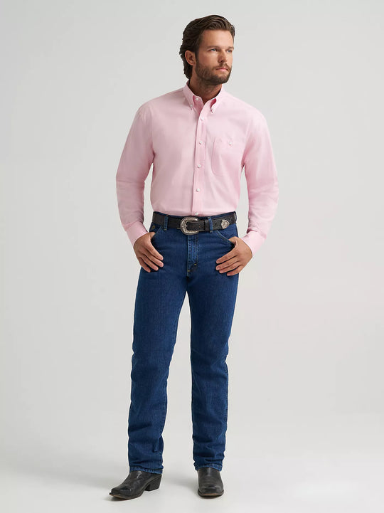 Wrangler® George Strait™ Solid One Pocket Button Down Shirt - 112379046