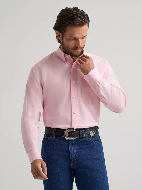 Wrangler® George Strait™ Solid One Pocket Button Down Shirt - 112379046