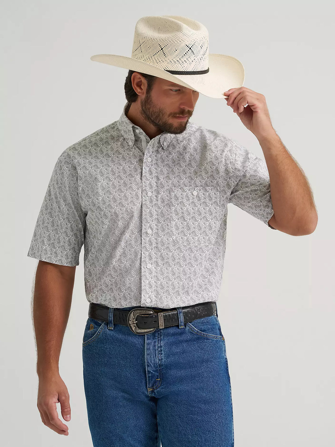 Wrangler® George Strait™ Short Sleeve One Pocket Button Down Shirt - 112379056