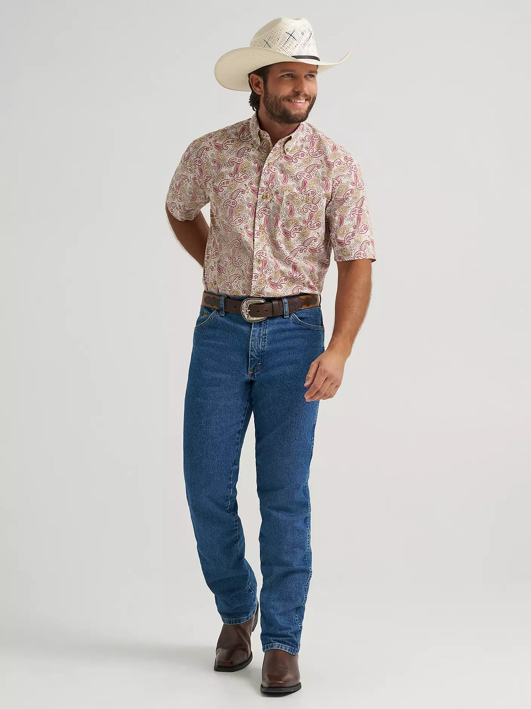 Wrangler® George Strait™ Short Sleeve One Pocket Button Down Shirt - 112379069