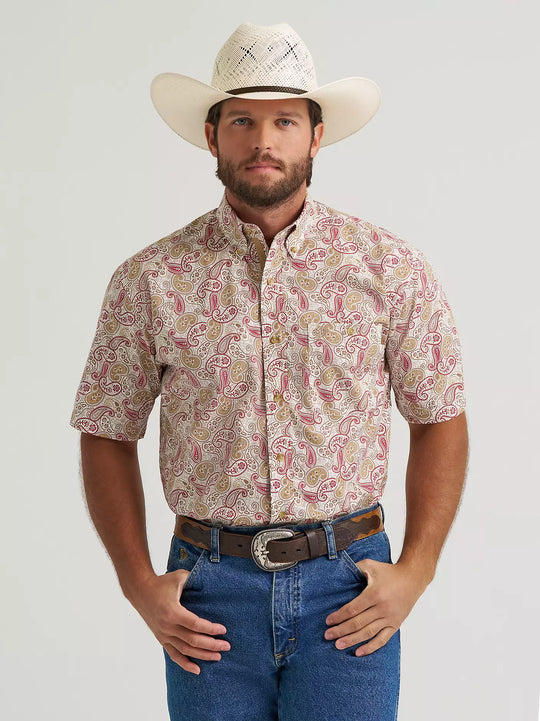 Wrangler® George Strait™ Short Sleeve One Pocket Button Down Shirt - 112379069