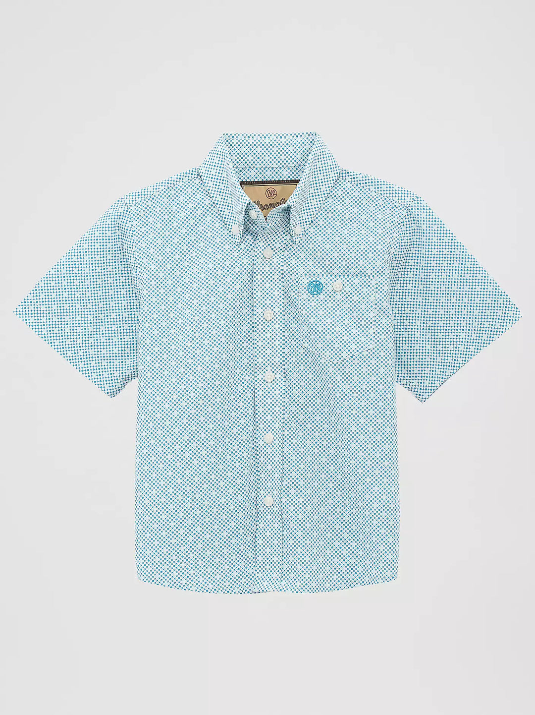 Boy's Wrangler Classic Short Sleeve Button-Down Print Shirt - 112379163