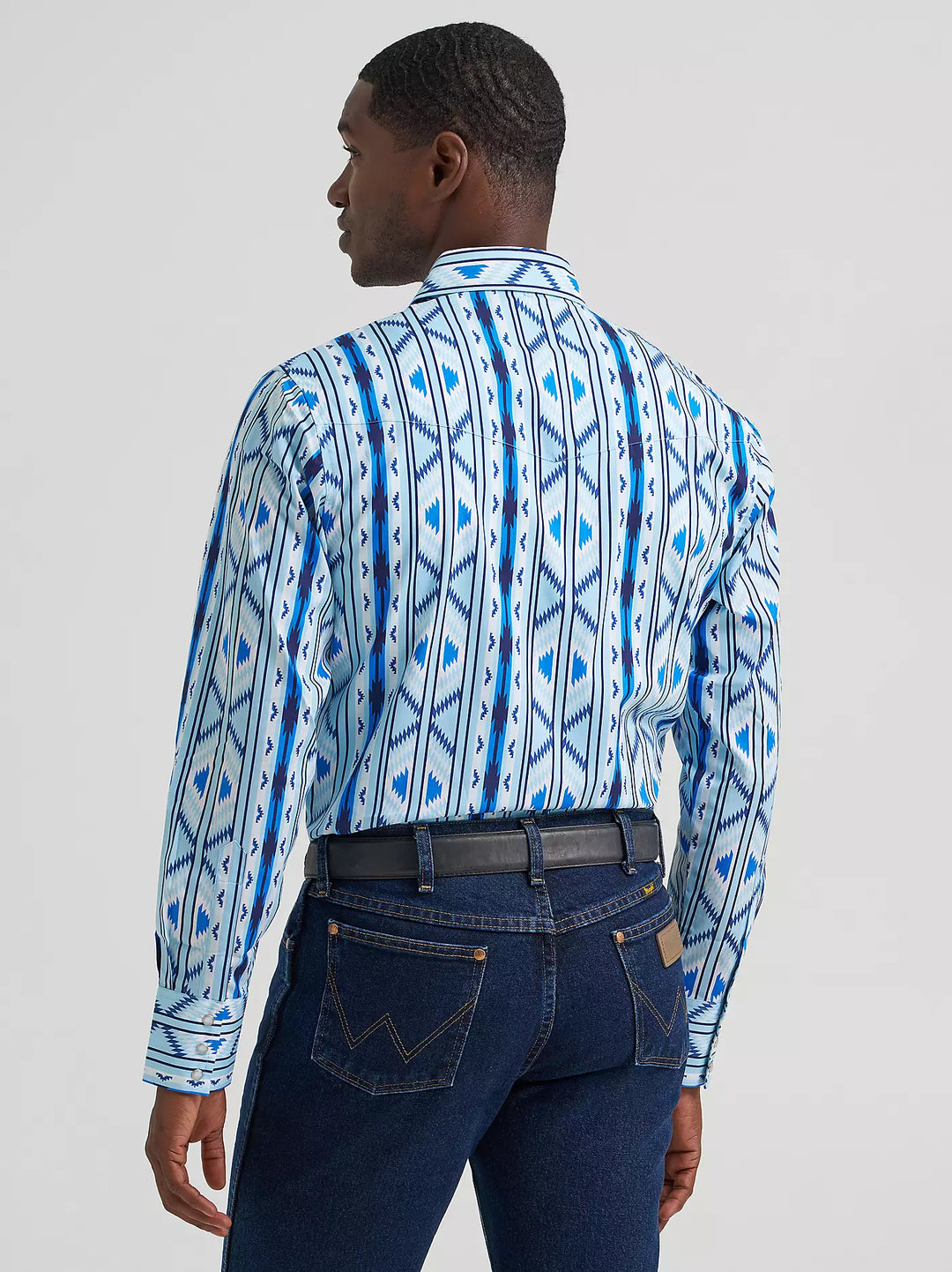 Men's Wrangler Checotah® Long Sleeve Western Snap Printed Shirt - 112379225
