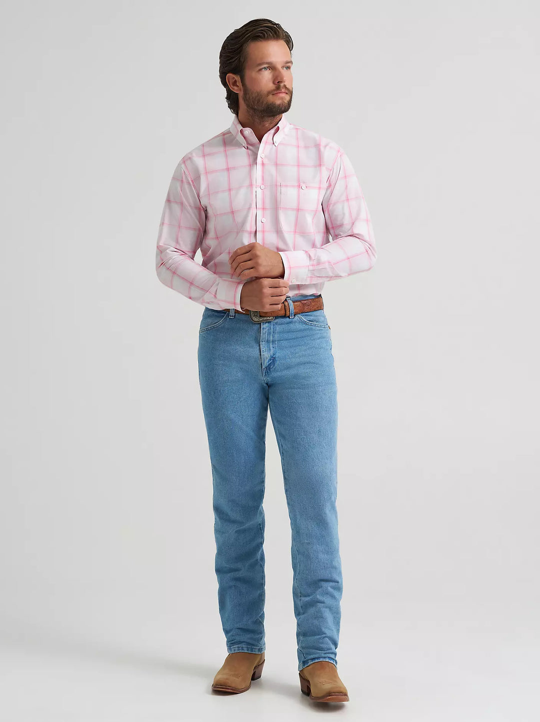 Men's Wrangler Bucking Cancer Button Down Shirt - 112379235