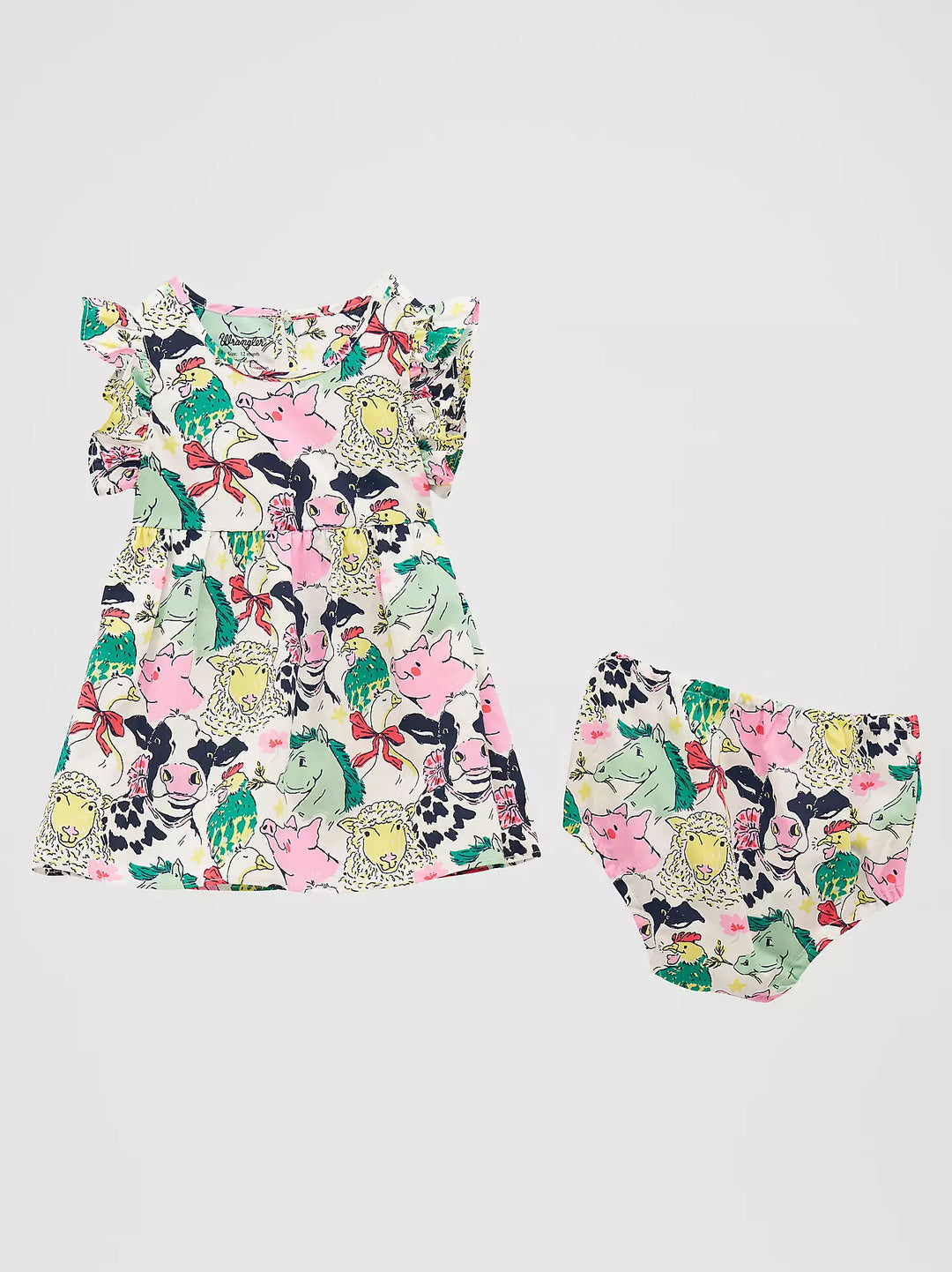 Little Girl's Wrangler Ruffle Sleeve Print Dress - 112379596